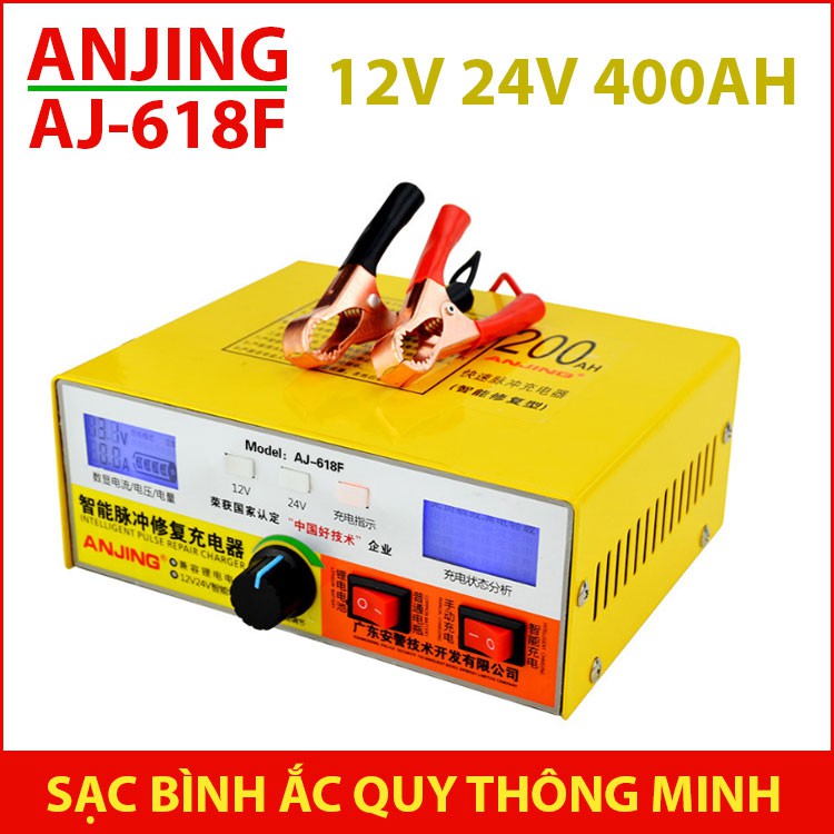 Máy Sạc Bình Ắc Quy 12V 24V 400AH AJ-618F - Sạc có tạo sung khử Sunfat tự động - May sạc Acquy - AJ-618F1