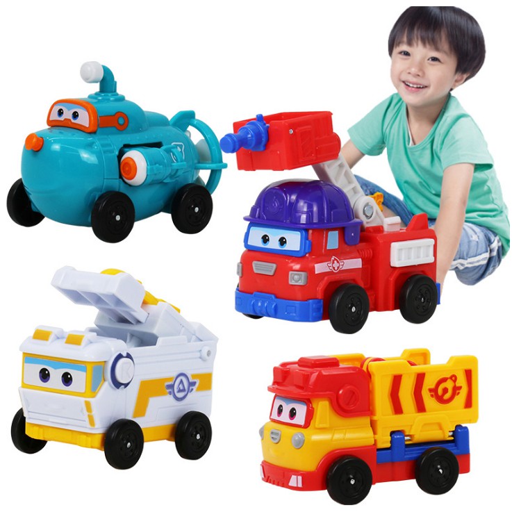 Đồ chơi super wings đội bay siêu đẳng Willy tàu ngầm, Sparky xe cứu hộ, Remi xe công trình, Rover xe trạm không gian