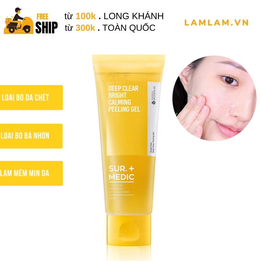 Tẩy Tế Bào Chết Dạng Gel Dịu Nhẹ Chiết Xuất Mật Ong Sur.Medic Deep Clear Bright Calming Peeling Gel 120ml