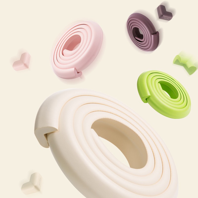 Cuộn mút xốp cao su 200cm + băng keo 2 mặt bọc mép bàn an toàn cho bé