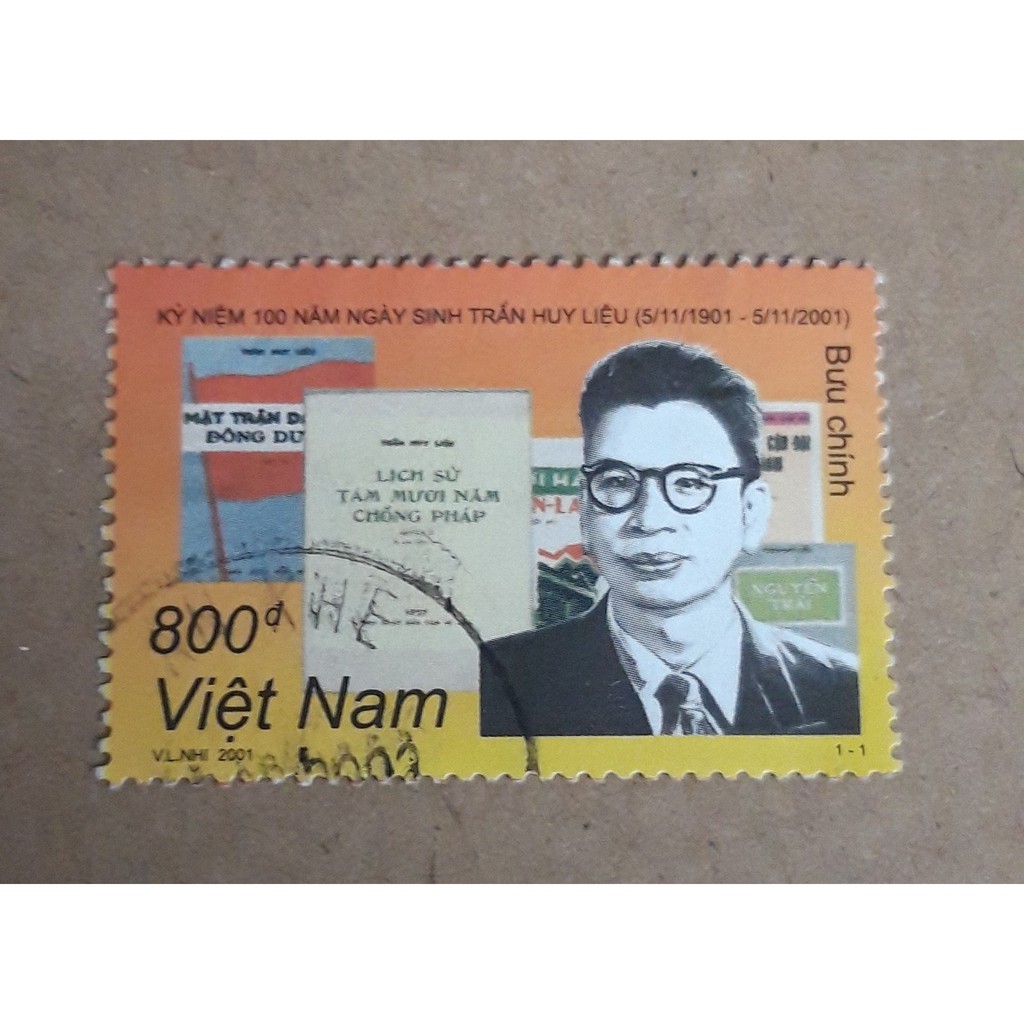 Tem sưu tập MS 872 Tem chết thực gửi Việt Nam Kỷ niệm 100 năm ngày sinh Trần Huy Liệu 05-11-1901 -0 05-11- 2001