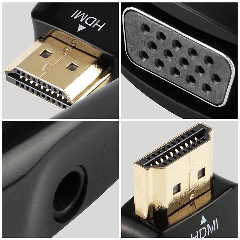 Bộ chuyển đổi âm thanh HDMI sang VGA Male sang Female 1080P