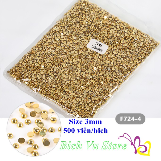 Hạt bẹt  bi trắng, Vàng nữa hạt 200 viên/bịch