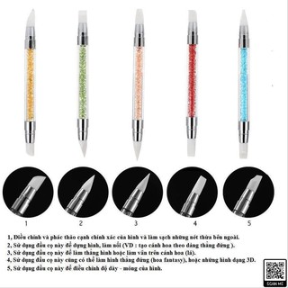 [Móng_Nail] Set 5 Cọ Đắp Hoa, Vẽ Gel 2 Đầu SiliCon