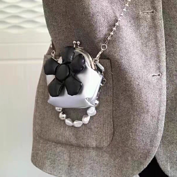 Túi Đựng Tai Nghe Mini Phối Dây Xích Họa Tiết Hoa Xinh Xắn Thời Trang 2022 y2k