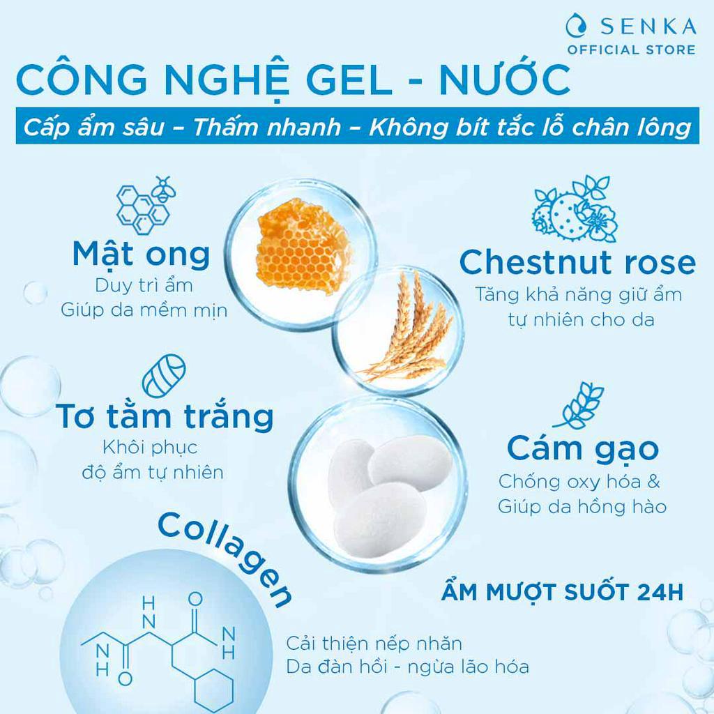 Bộ đôi Nước cân bằng &amp; Mặt nạ ngủ dưỡng ẩm chuyên sâu Senka Deep moist Lotion &amp; Gel Cream