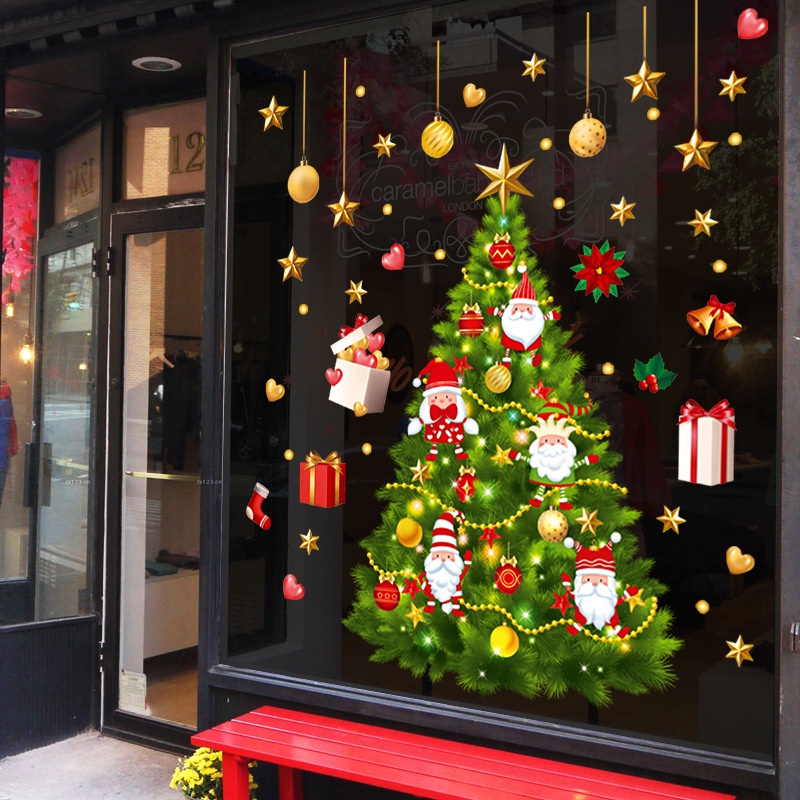 Miếng dán tường trang trí hình cây thông Noel