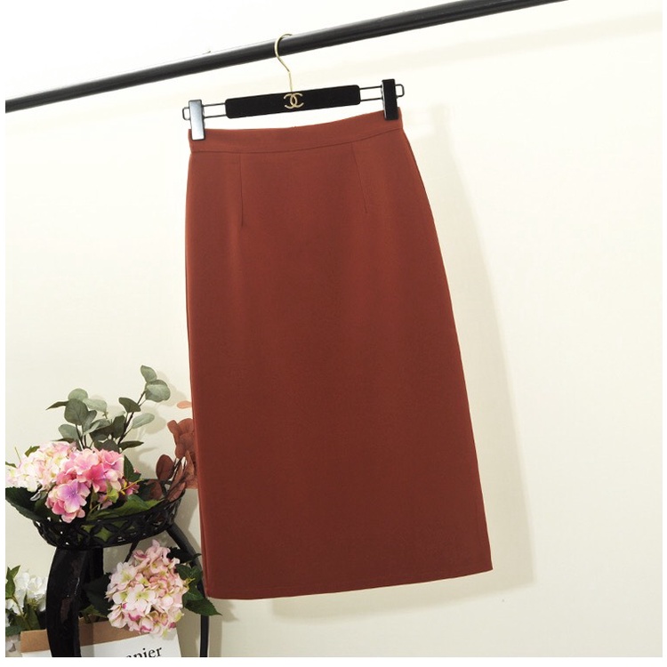 Chân váy công sở dáng dài bút chì xẻ sau vải tuyết mưa cao cấp màu đen be nâu phối sơ mi mặc đi làm văn phòng