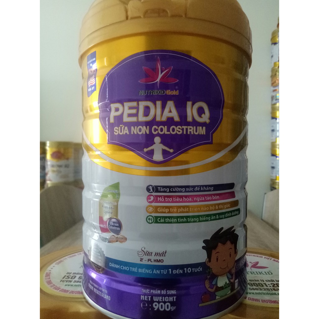 Sữa non cho trẻ biếng ăn, suy dinh dưỡng Nutrikidgold Pedia IQ -  Sữa mát Sữa Non Colostrum Pedia IQ 900g