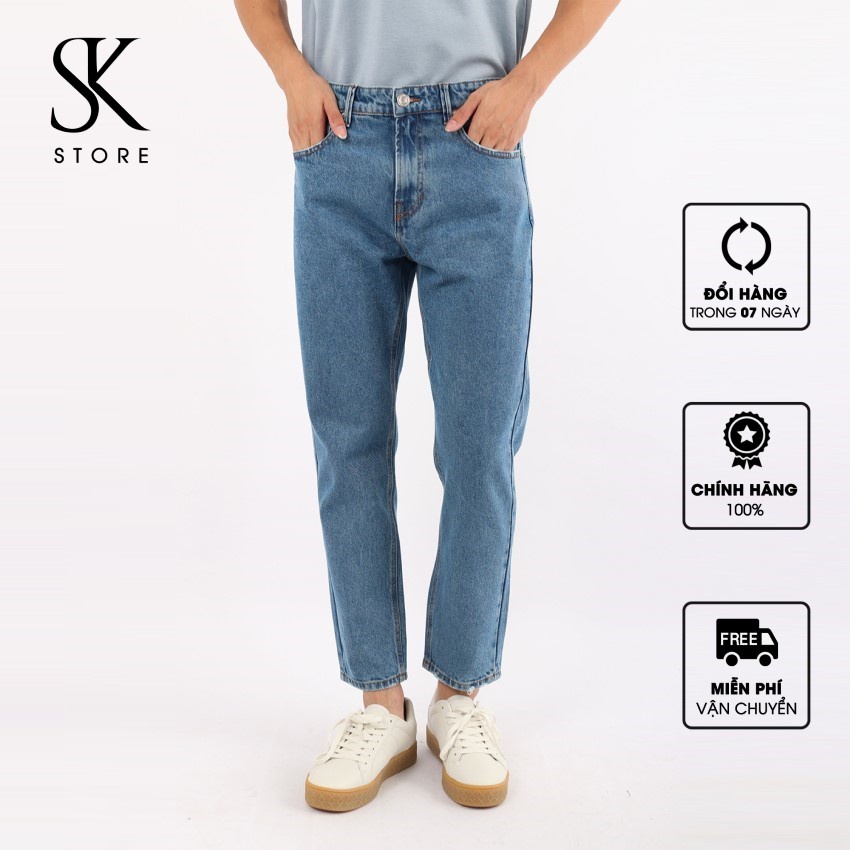 [Mã SRBACK010912 hoàn 20K xu đơn 50K] Quần Jeans Nam SK Korea Dáng Regular Màu Xanh Navy Ống Suông MPTN-20009 | BigBuy360 - bigbuy360.vn