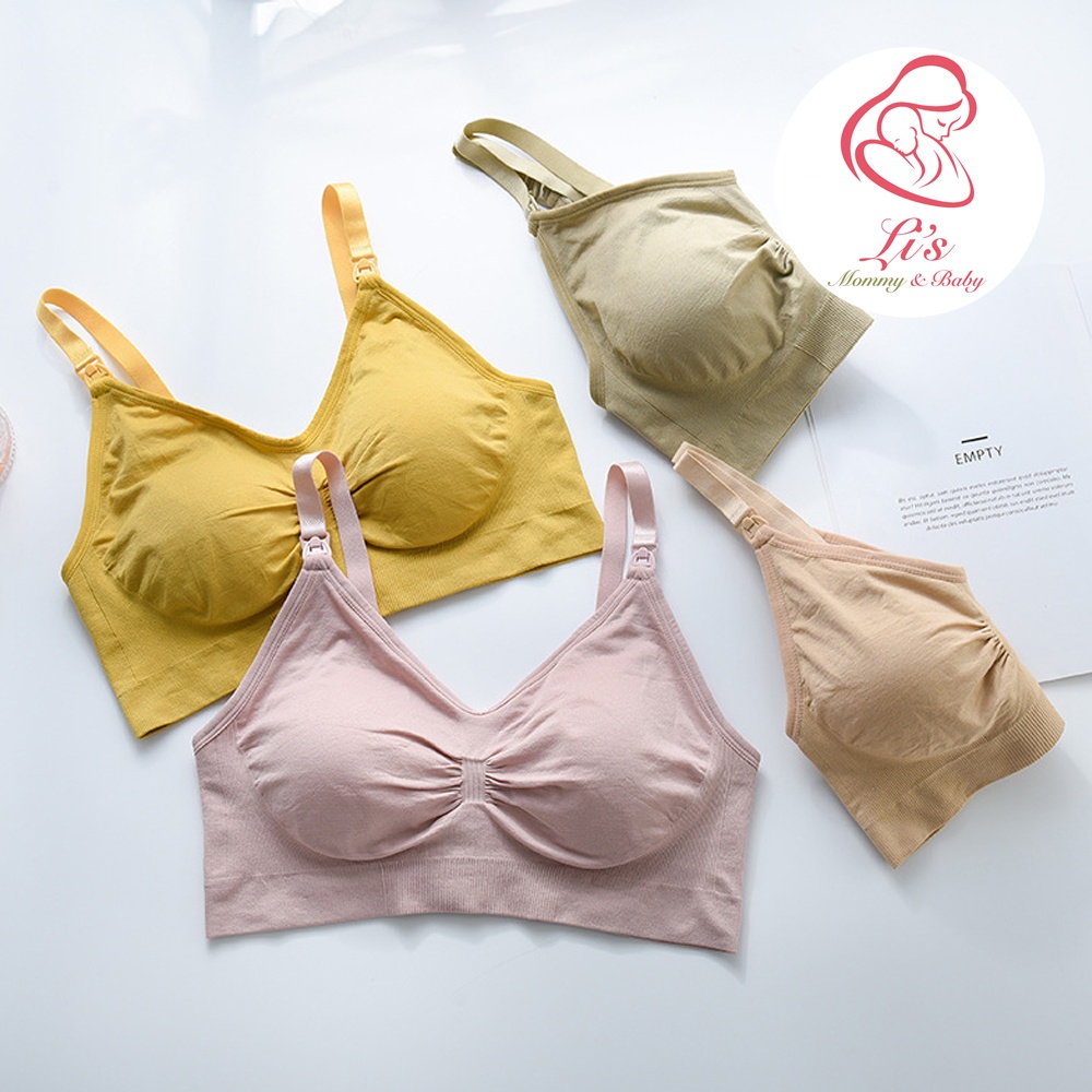 Áo lót bầu cho con bú cao cấp chống chảy xệ đồ lót bầu sau sinh không gọng cotton mùa hè Lismommy AL0409