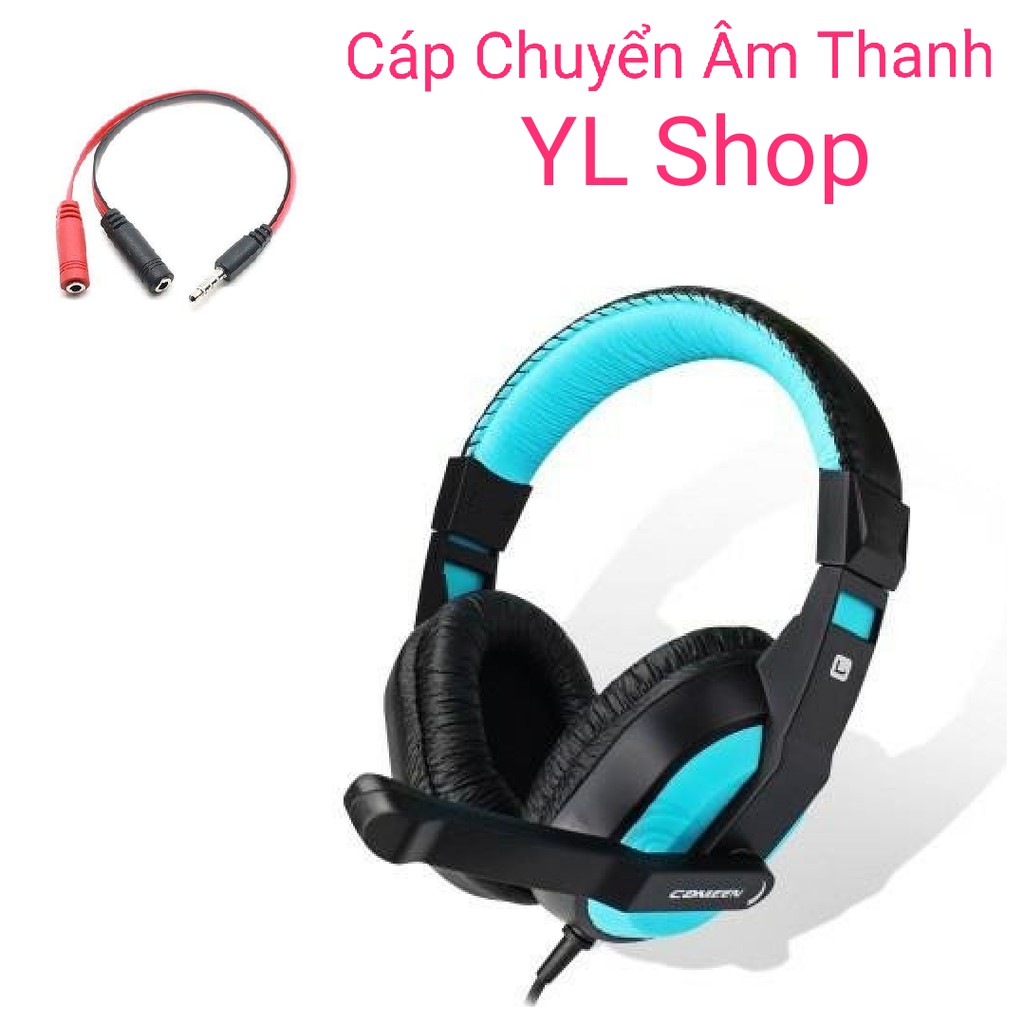 Tai nghe game thủ chụp tai có mic 770 kèm cáp chuyển âm thanh ra điện thoại dùng tốt cho cả điện thoại và pc