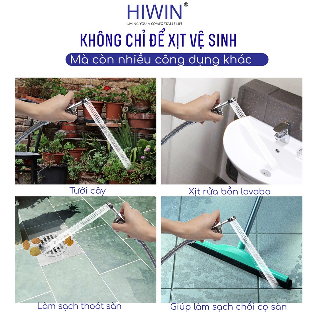 Bộ vòi xịt đa năng đồng mạ mặt gương cao cấp Hiwin PJF-2012