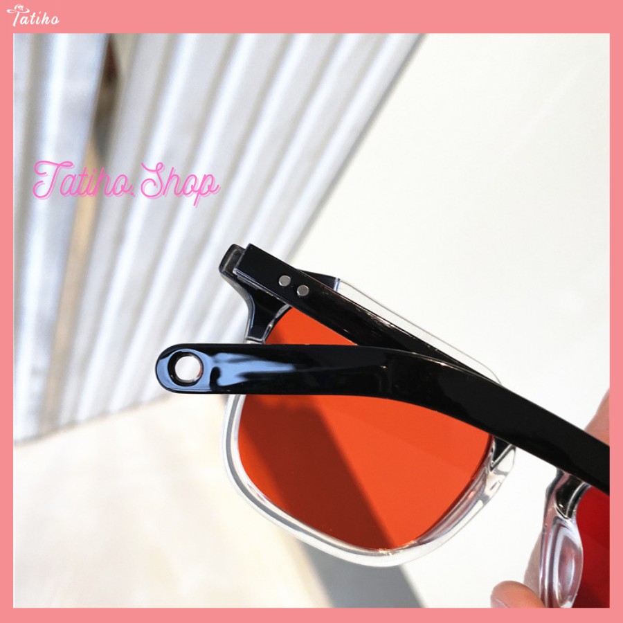 Kính Râm Unisex Nam Nữ, Kính Mát Cao Cấp Gọng Nhựa Trong Khuôn Vuông Phong Cách Trẻ Trung Thời Trang Âu Mỹ - Mã MK016