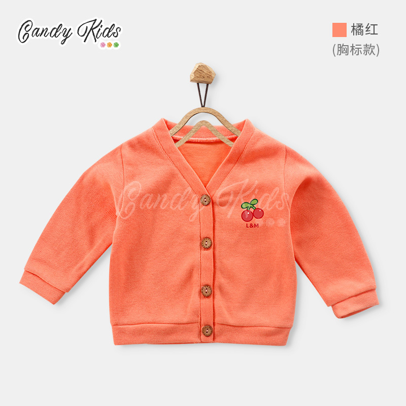 Áo Khoác Cardigan Tay Dài Màu Trơn Cho Bé 1-6 Tuổi