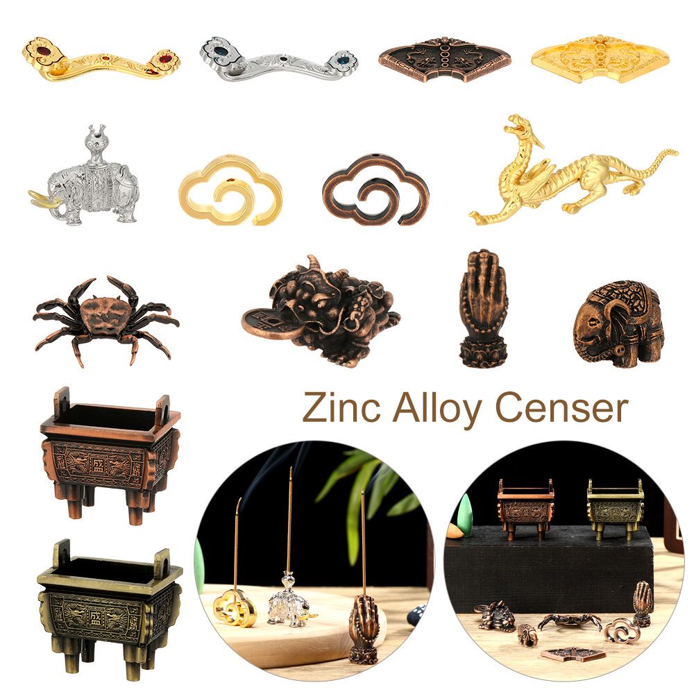 Giá đỡ đốt trầm hương bằng hợp kim kẽm hình đám mây voi trang trí nhà cửa