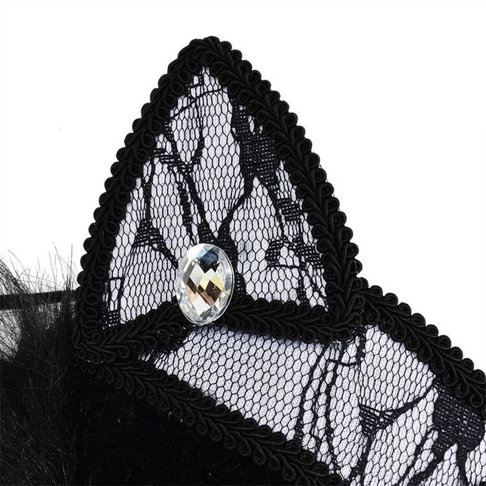 Mặt Nạ Mắt Mèo Màu Đen Phối Ren Bảo Vệ Cho Tiệc Giáng Sinh / Halloween