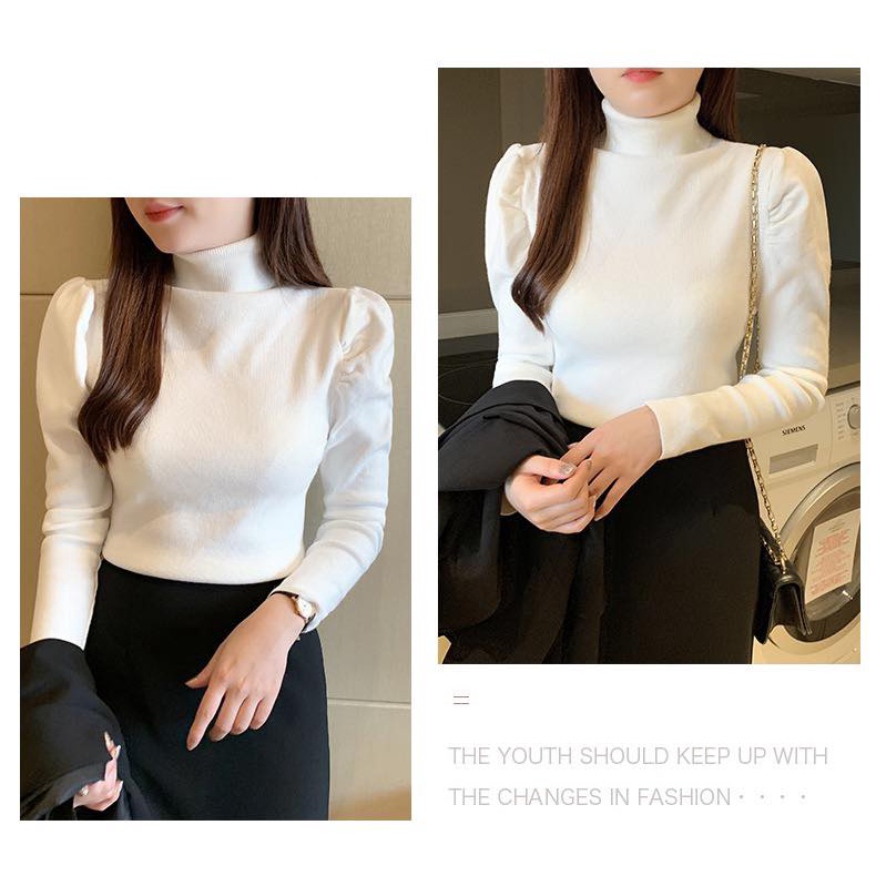 Ao Len Tăm Nhung Tay Bồng Giữ Nhiệt Basic 6 Màu Chất Liệu Vải Mềm Mịn Cao Cấp | BigBuy360 - bigbuy360.vn