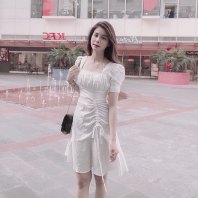 Váy trắng chất đũi