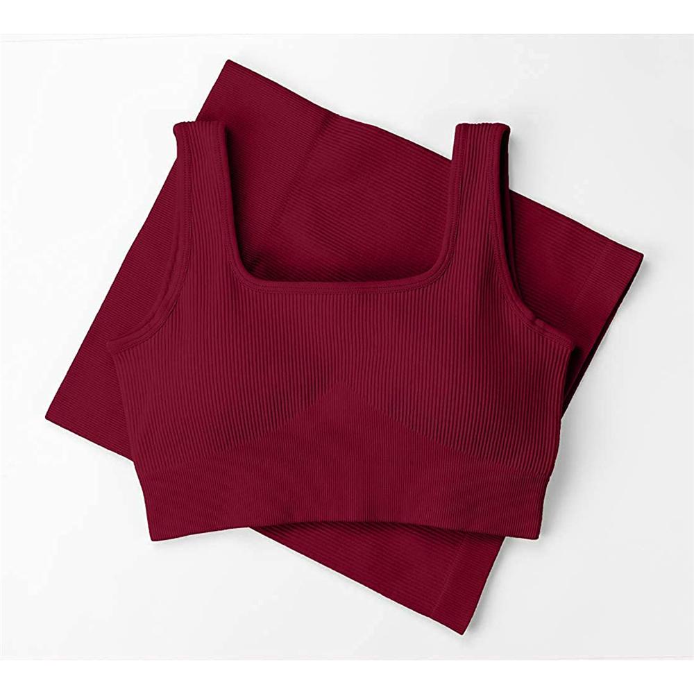 Bộ Trang Phục Thể Thao 2 Mảnh Áo Croptop + Quần Short + Áo Ngực Thể Thao