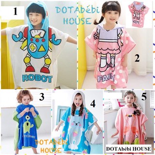 [5 mẫu][dày-100% cotton cao cấp size to] Áo choàng Khăn bông tắm đi bơi biển du lịch cho bé  - DOTAbébi HOUSE