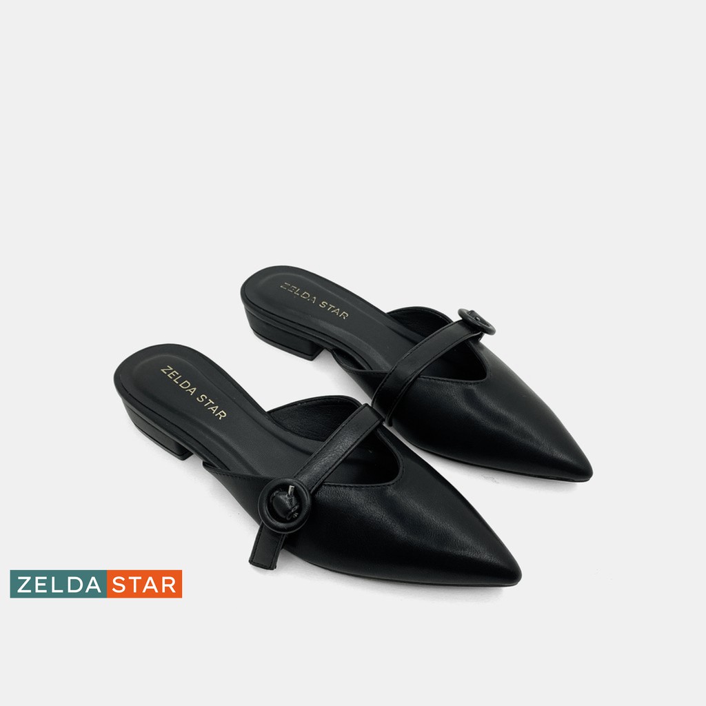 Guốc Zelda Star mũi nhọn cao 2cm phối quai - GN0340121