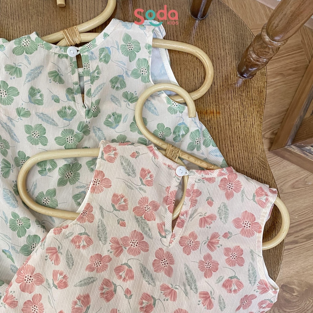 Body bé gái tặng kèm mũ babydoll Mia SODA KIDS thiết kế viền bèo hoa nhí tiểu thư