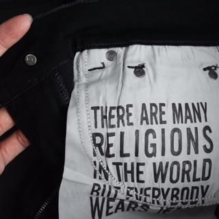 Quần bò đen trơn true.religion ba.sic