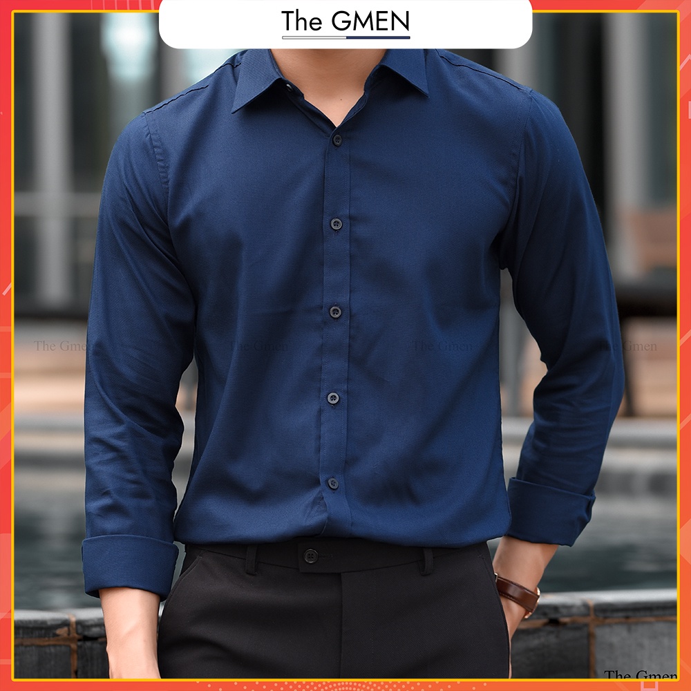 [Giảm 10% Mã SKMLTSM12] Áo sơ mi nam dài tay The GMEN Hạt gạo chống nhăn thoáng mát, bề mặt dệt tổ ong độc đáo | BigBuy360 - bigbuy360.vn