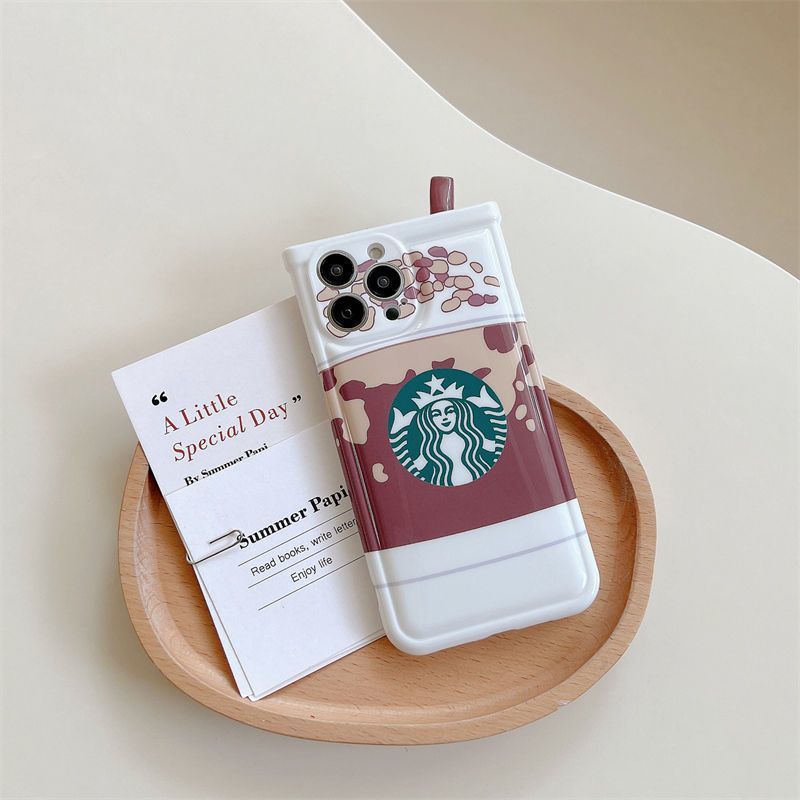 STARBUCKS Ốp Điện Thoại Hình Ly Trà Sữa Cho iPhone 12 13 11 Pro Max X Xs Max Xr ryhf