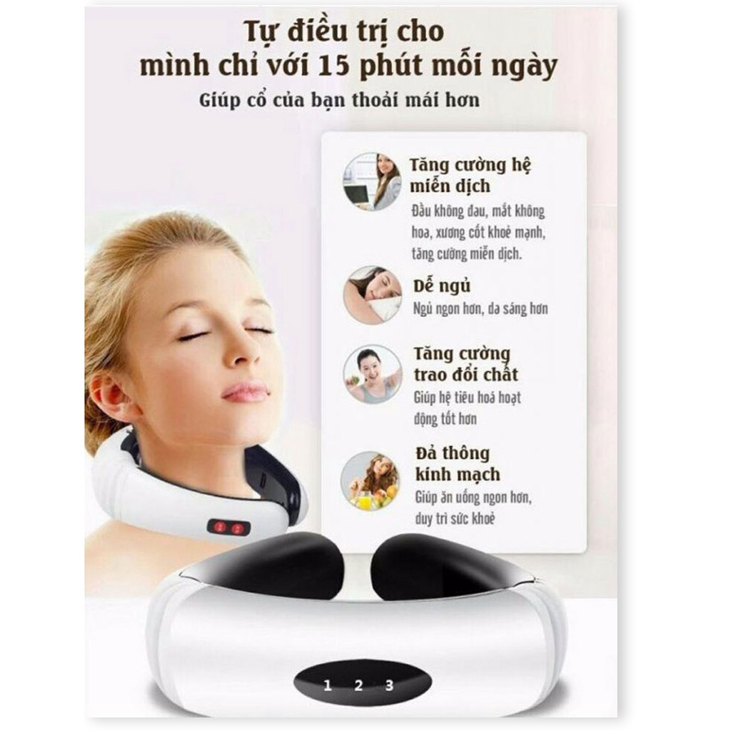 Máy Massage Vai Gáy Neck KL-5830Free Ship Cảm ứng xung điện 3D, Giúp nhức mỏi cổ, vai, gáy tuyệt đối.