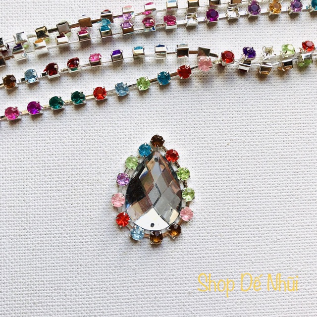 1m Dây Hợp Kim Đính Hạt Nhựa Giả Đá