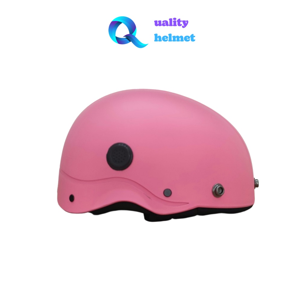 Mũ bảo hiểm nón sơn nửa đầu 1/2 cao cấp màu hồng có lỗ thông gió hàng chính hãng