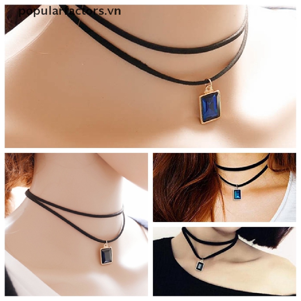 Vòng Cổ Choker Dây Nhung Đen Phong Cách Gothic Cổ Điển