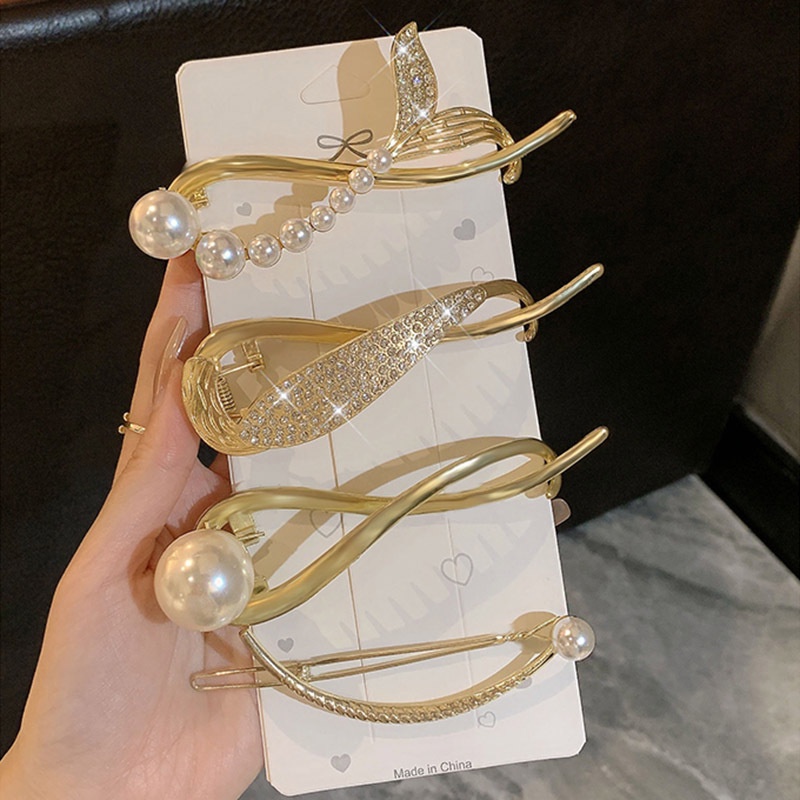 Kẹp Tóc Ếch Đính Ngọc Trai Nhân Tạo Thời Trang