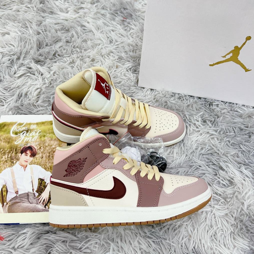 Giày Jordan 1 low dark pony hồng mận cổ cao bản cao cấp 1-1 trung full phụ kiện