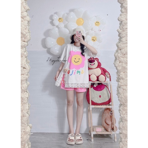 Hot ! Set đùi hoa mặt cười phối ren