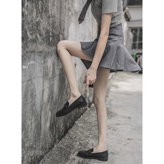 Giày Loafer Moca Nữ Da Mềm Màu Đen Nude Sáng Dáng Bệt Thấp Mềm Mại - Phong Cách Hàn Quốc Cao Cấp Có Sẵn Freeship MN1