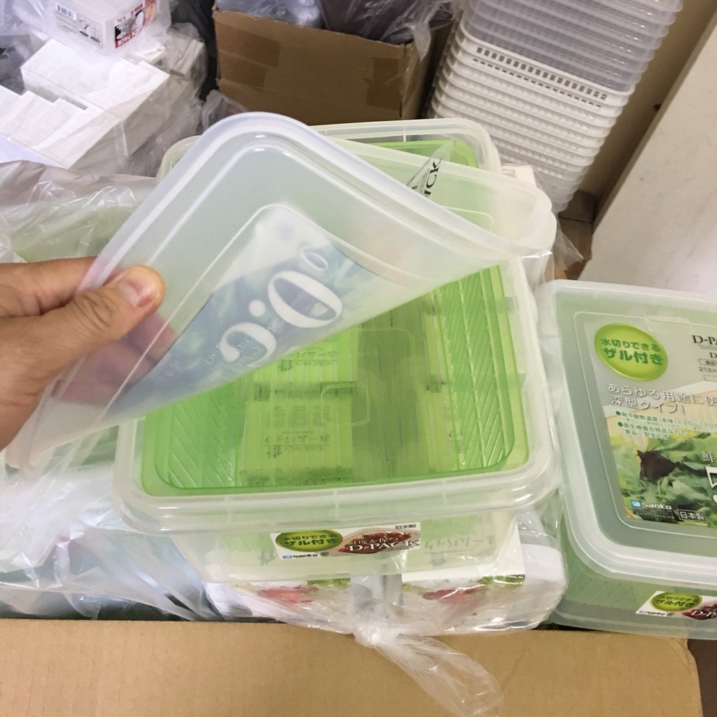 [Hỏa tốc HCM] Hộp nhựa 2 lớp đựng thực phẩm cỡ lớn 5 Lít Nakaya nội địa Nhật Bản