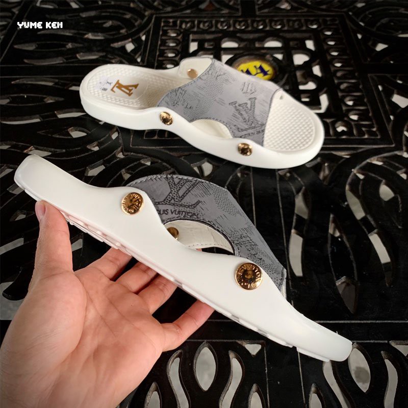 Dép Nam LV Trắng Siêu Nhẹ Thoáng Khí - Thiết Kế Sang Trọng Thời Trang Đẳng Cấp