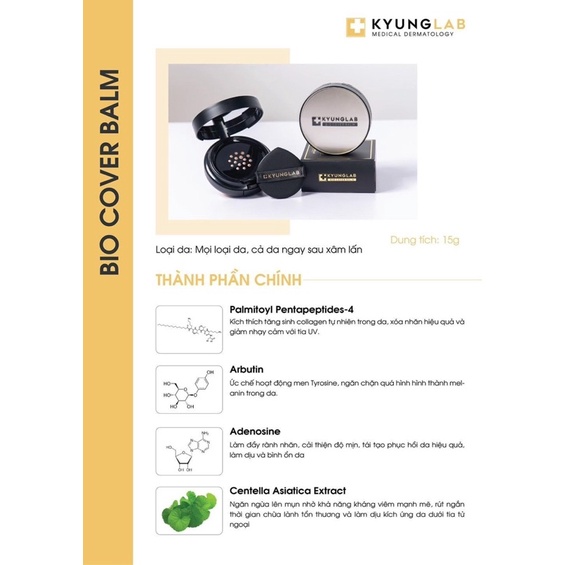 Phấn Nước Cushion Kyunglab Siêu Lành Tính Che Khuyết Điểm tốt, Chống Nắng Căng Bóng Cả Ngày + tặng kèm mask Môi