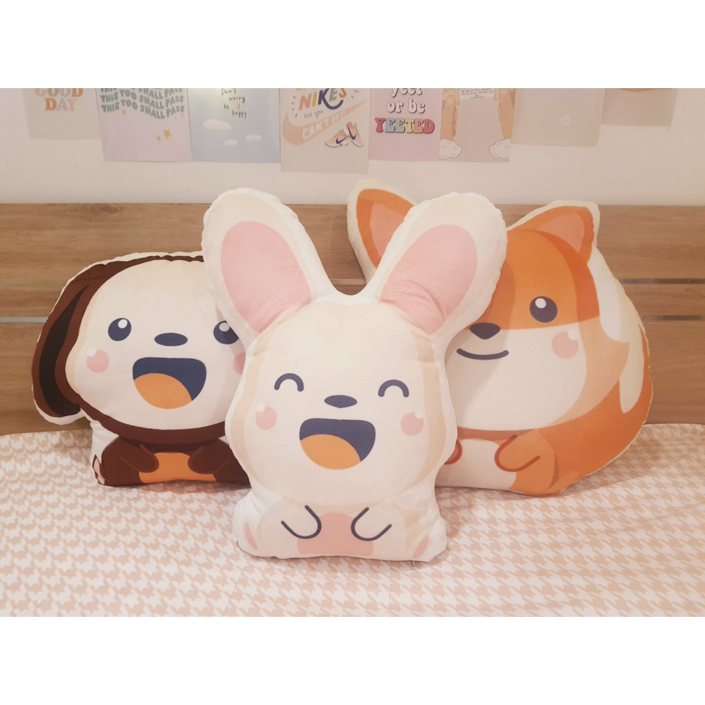 Gối ôm thú bông chất liệu nhung lông đào phong cách cute