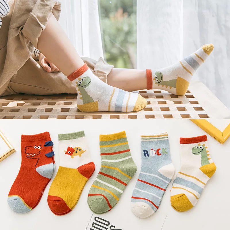 [LOẠI 1] Set 5 đôi tất cotton cho bé 1-4 tuổi - Tất trẻ em cao cấp nhiều mẫu ngộ nghĩnh, chất liệu sang xịn mịn