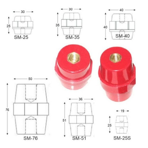 Sứ đỡ - Gối đỡ thanh cái, Sứ cách điện các loại SM25, SM35, SM40, SM50, SM51, SM76, SM-7110,  SM-7120......