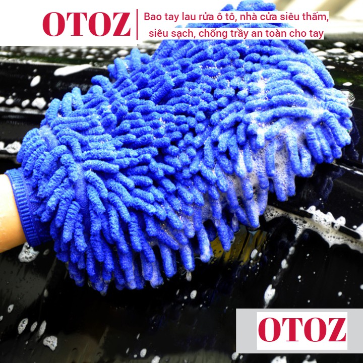 Bao tay lau OTOZ rửa nhà cửa ô tô xe máy siêu sạch, chống trầy an toàn cho tay