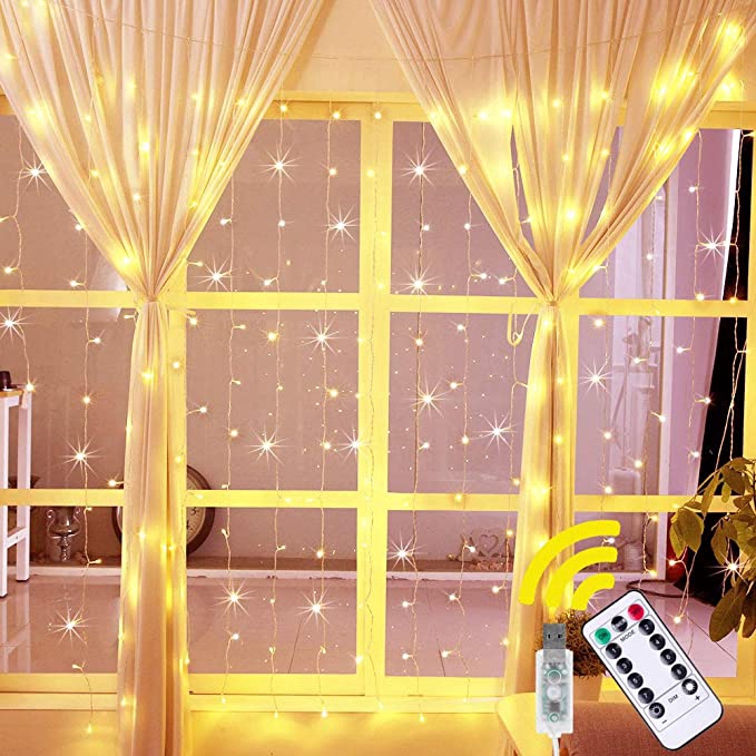 Dây Đèn Led Trang Trí 300 Bóng Chống Thấm Nước Kèm Điều Khiển Từ Xa