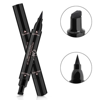 Bút dạ kẻ mắt 2 đầu QIC kẻ mắt nước không lem không trôi kẻ mắt nước trang điểm, bút kẻ viền mắt nội địa Trung Bông 01