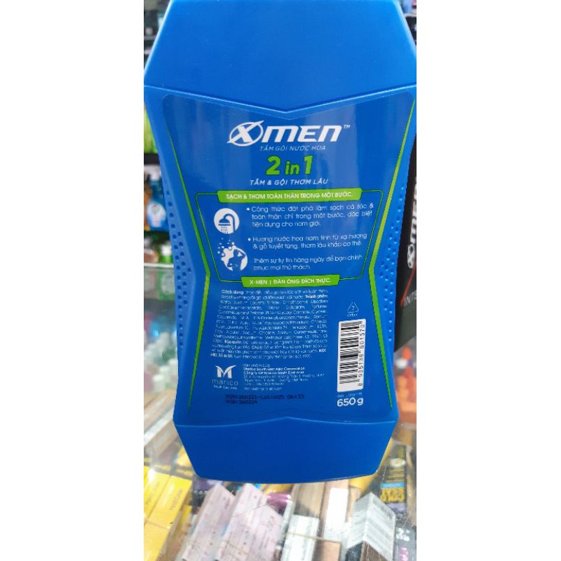 TẮM GỘI NƯỚC HOA XMEN 2 TRONG 1 650G