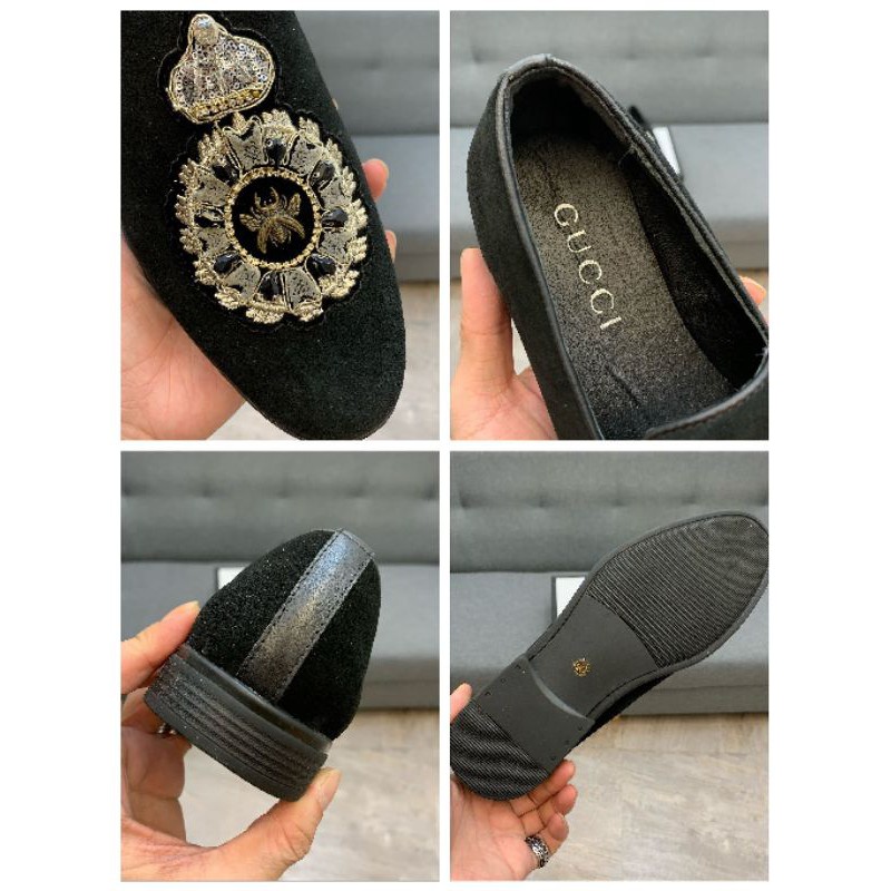 Giày lười GUCCI nam da lộn 2 mẫu logo siêu sang 2021 GC