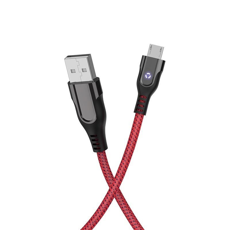 Cáp và truyền dữ liệu cổng microUSB Hoco U54 2.4A dài 1.2A (hỗ trợ QC3.0 và có đèn báo sạc)